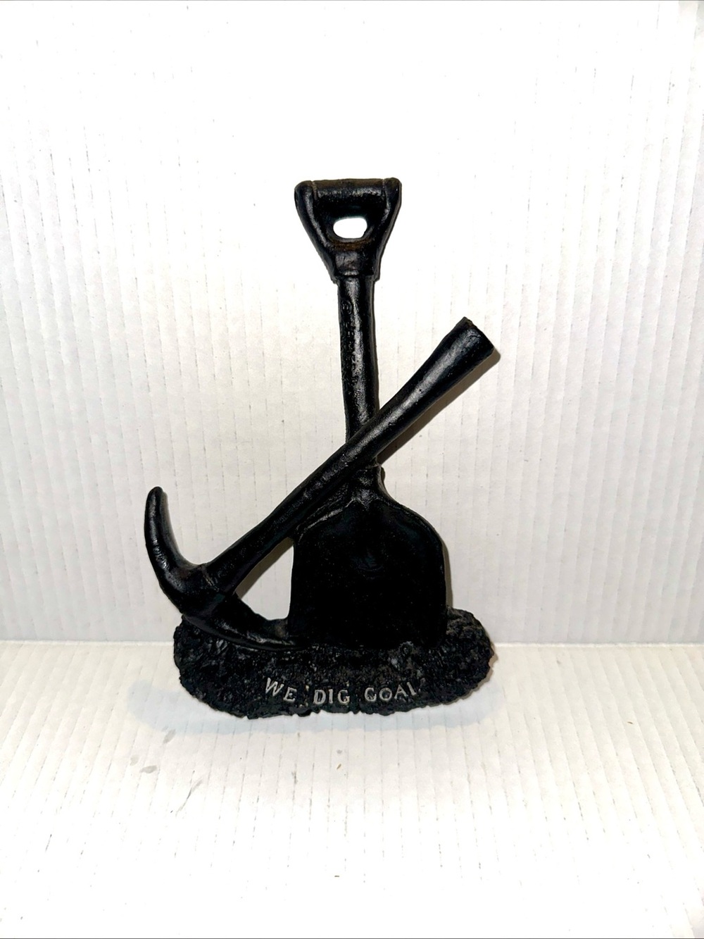 “We Dig Coal' Shovel & Pick- Black material.. wall hanging 6.5 x 8